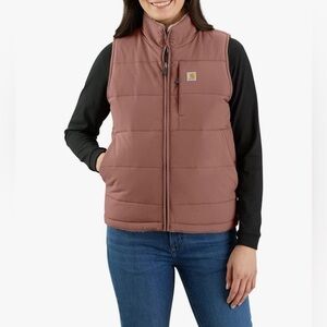 NWT Carhartt Montana Reversible Vest Women 2X Insulated Sherpa Waterproof Nutmeg